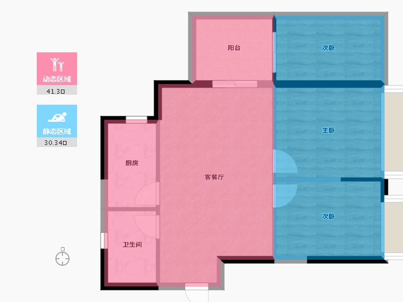 广西壮族自治区-南宁市-荣和公园里-64.59-户型库-动静分区