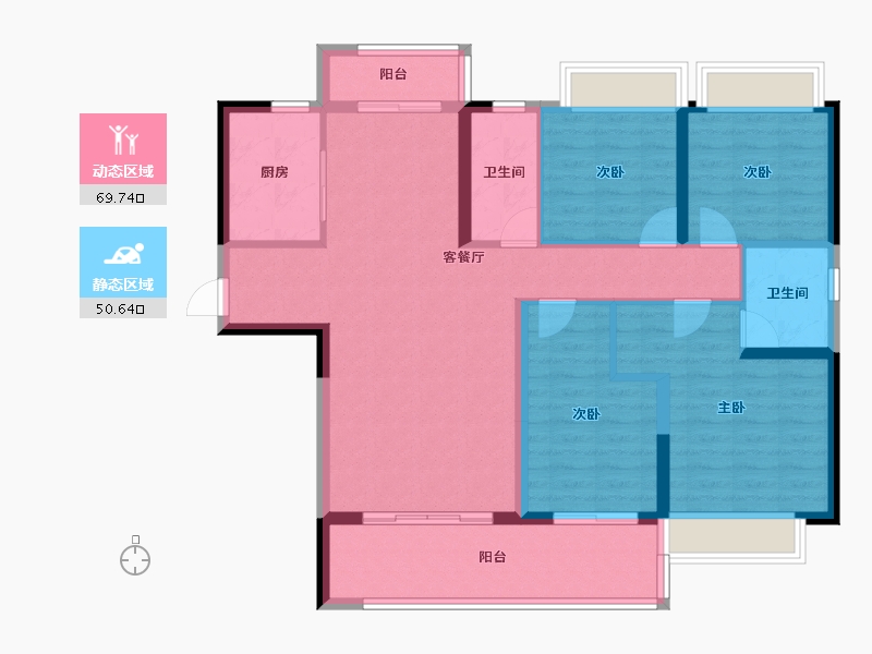 湖南省-长沙市-碧桂园·智慧城市-108.20-户型库-动静分区