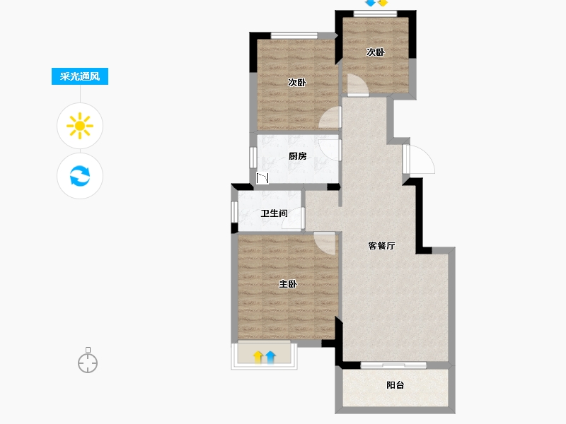 浙江省-湖州市-海伦堡海伦湾-76.00-户型库-采光通风