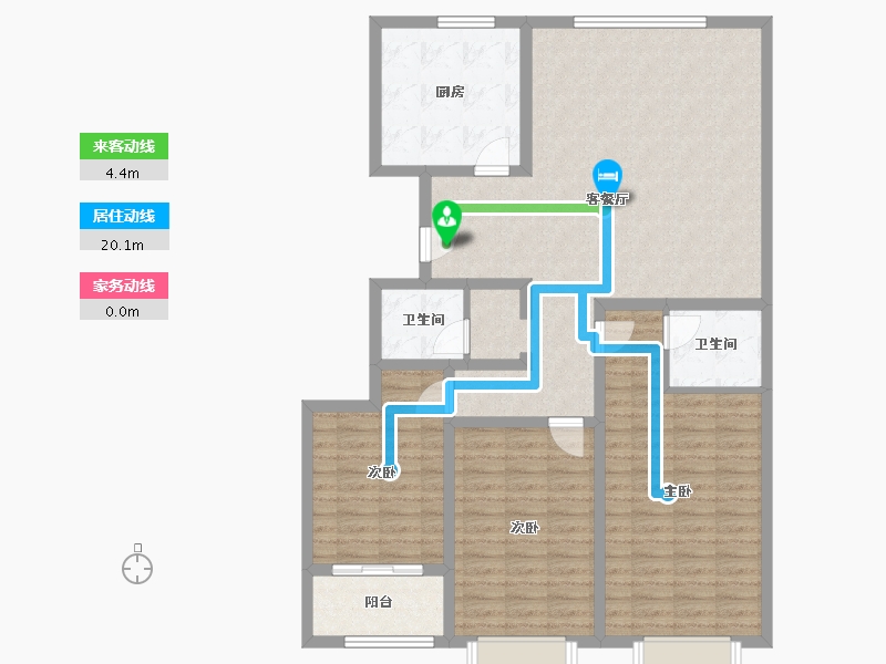 山东省-聊城市-滨湖新城-118.00-户型库-动静线