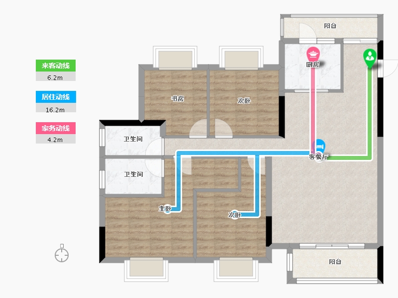 贵州省-黔南布依族苗族自治州-贵州当代MOMA未来城-105.00-户型库-动静线