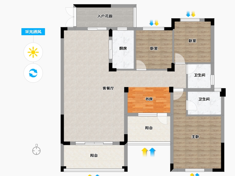 湖南省-长沙市-振业城-125.58-户型库-采光通风