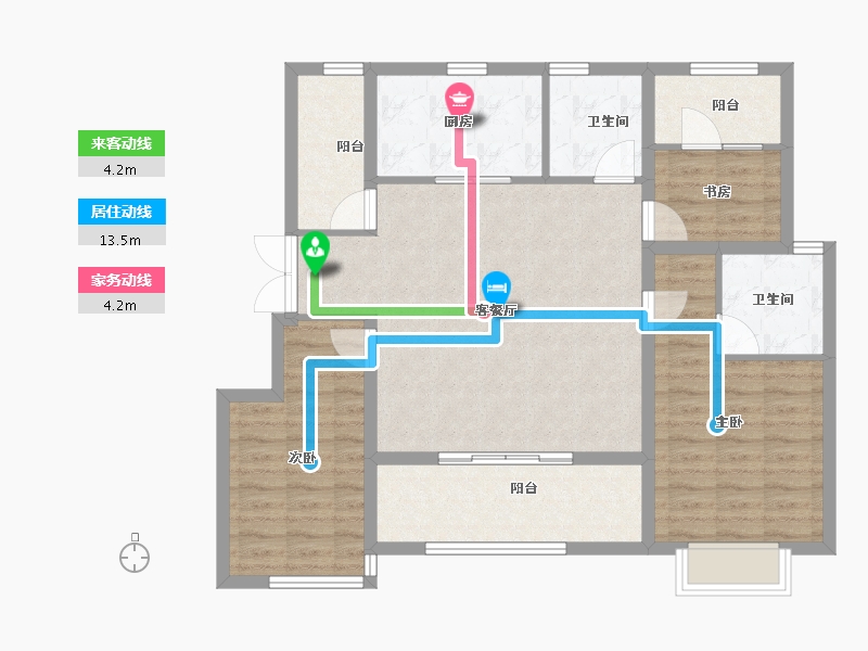 辽宁省-沈阳市-旭辉·首府铂辰时代-98.40-户型库-动静线