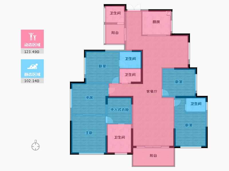 湖南省-长沙市-湘江壹号-205.95-户型库-动静分区