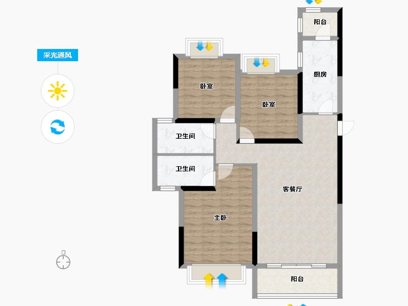 贵州省-黔南布依族苗族自治州-贵州当代MOMA未来城-97.14-户型库-采光通风