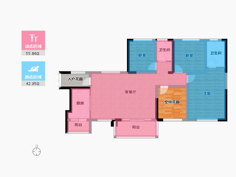 湖南省-长沙市-振业城-100.21-户型库-动静分区