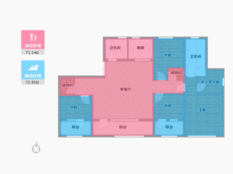 辽宁省-沈阳市-融创昆仑江山府-128.01-户型库-动静分区