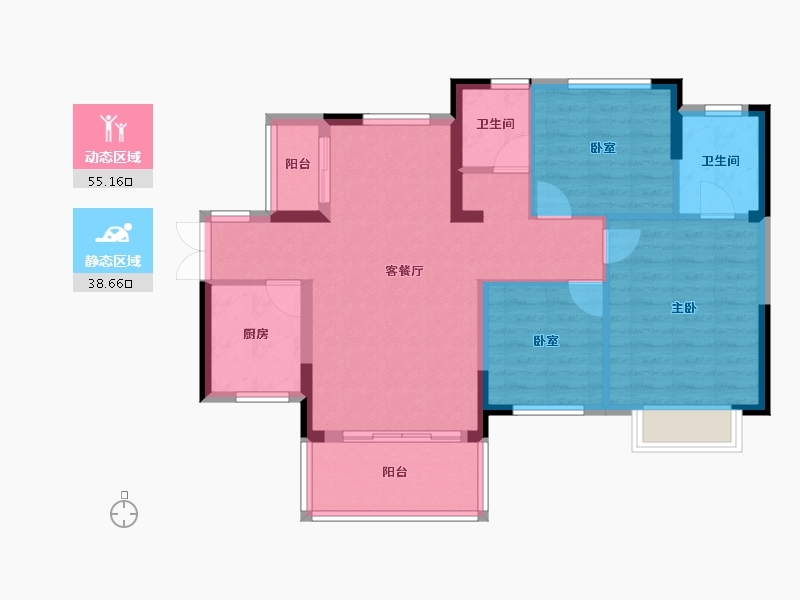 湖南省-长沙市-振业城-84.15-户型库-动静分区