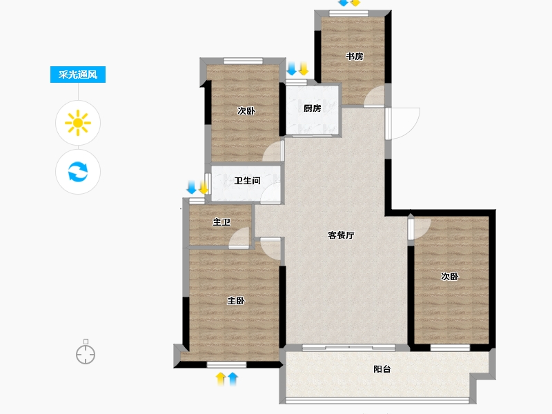 福建省-泉州市-晋江阳光城-111.99-户型库-采光通风