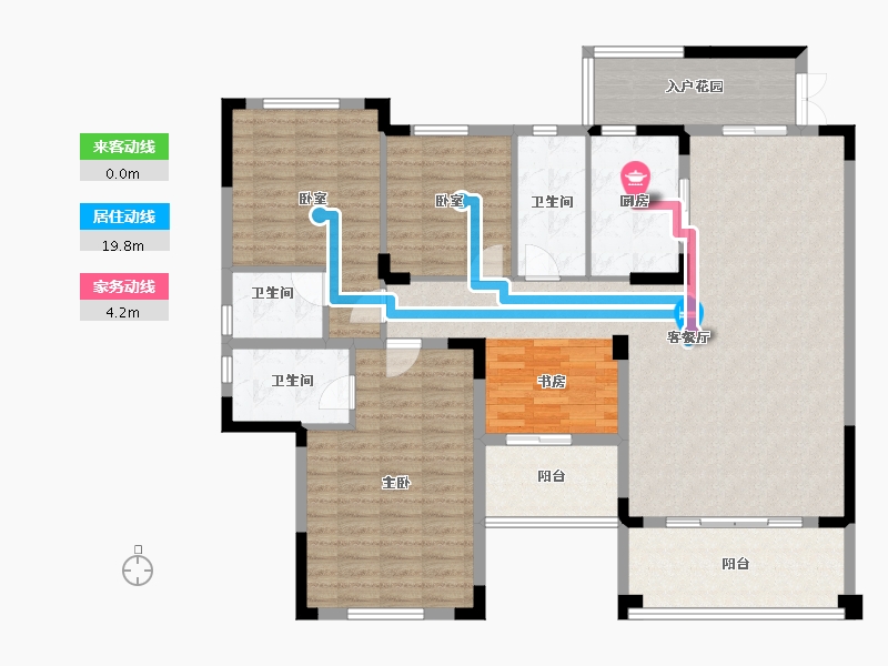 湖南省-长沙市-振业城-140.66-户型库-动静线