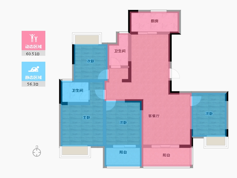 江苏省-常州市-东方豪景-102.94-户型库-动静分区