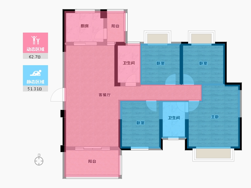 湖南省-长沙市-振业城-101.78-户型库-动静分区