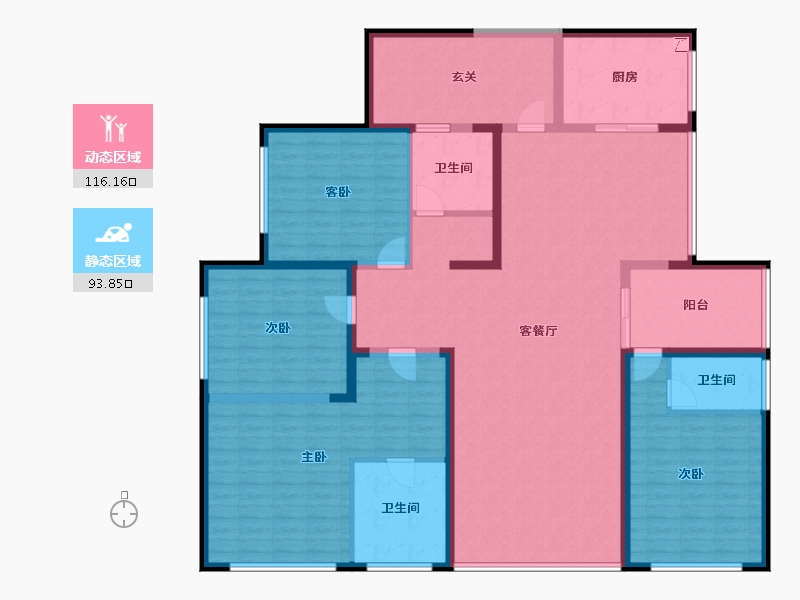 湖南省-长沙市-湘江壹号-190.33-户型库-动静分区