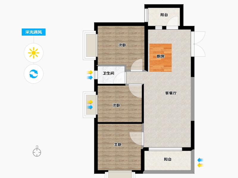 广西壮族自治区-南宁市-振宁星光广场-75.21-户型库-采光通风