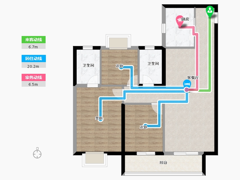 湖北省-武汉市-德信阳光城江宸-88.06-户型库-动静线