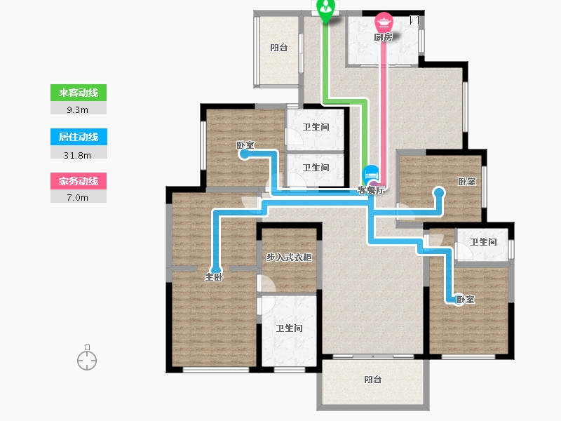 湖南省-长沙市-湘江壹号-192.43-户型库-动静线