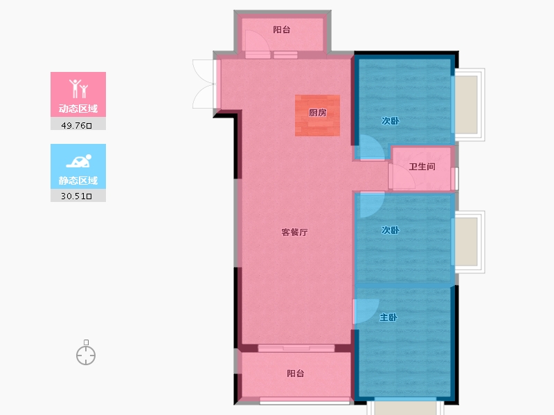 广西壮族自治区-南宁市-振宁星光广场-72.67-户型库-动静分区