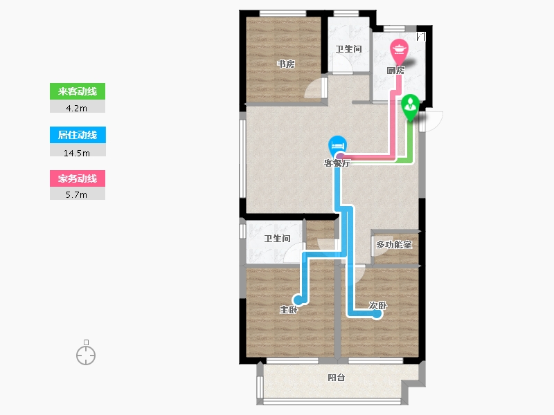 浙江省-宁波市-红星江月府-89.42-户型库-动静线