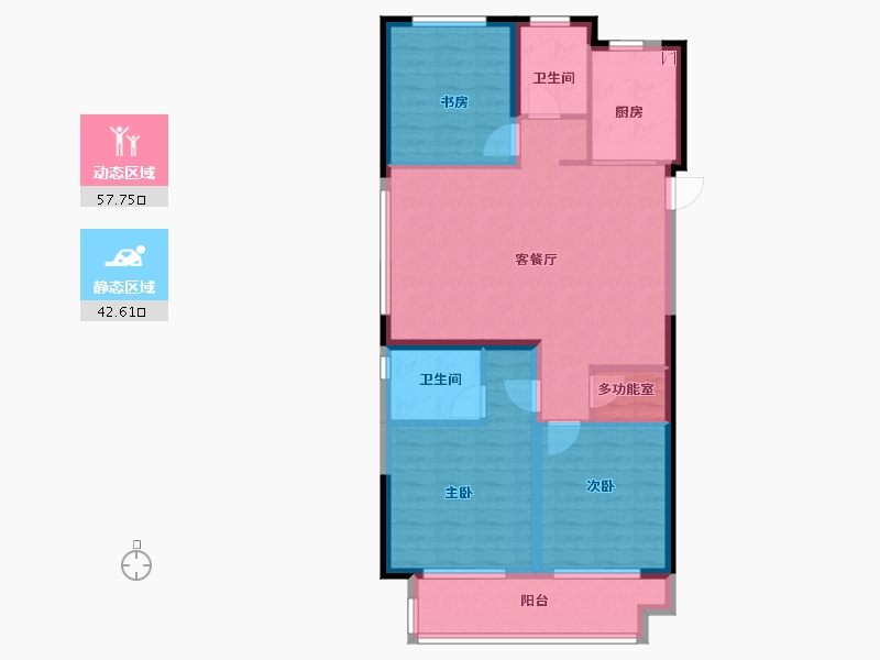 浙江省-宁波市-红星江月府-89.42-户型库-动静分区