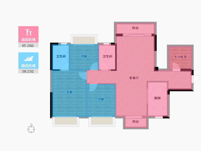 广西壮族自治区-南宁市-荣和公园里-93.63-户型库-动静分区