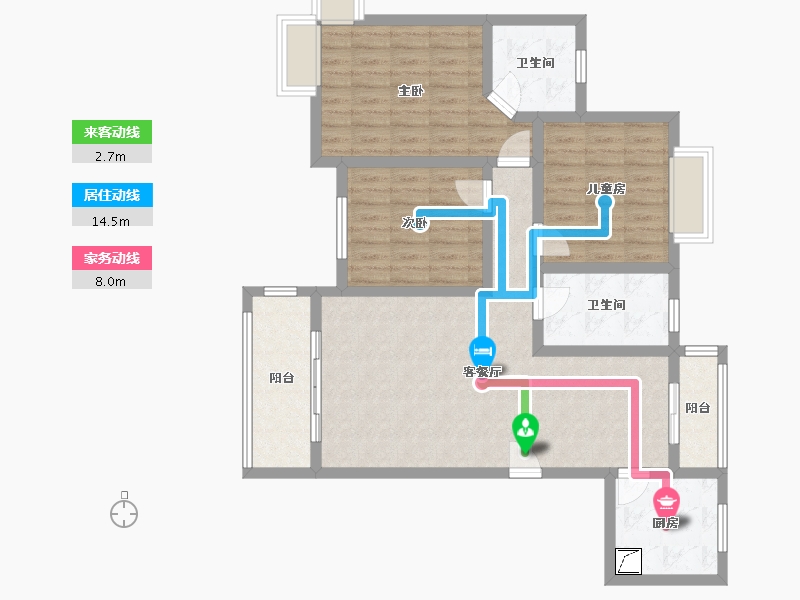 山东省-淄博市-鑫盛·城市风景-106.00-户型库-动静线