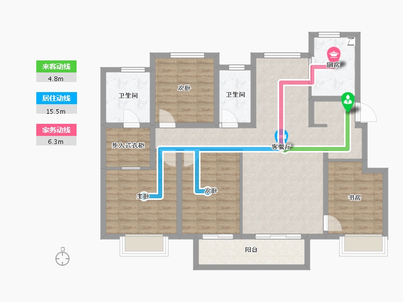 浙江省-湖州市-海伦堡海伦湾-107.66-户型库-动静线