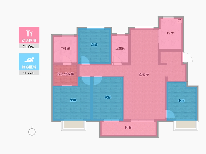 浙江省-湖州市-海伦堡海伦湾-107.66-户型库-动静分区