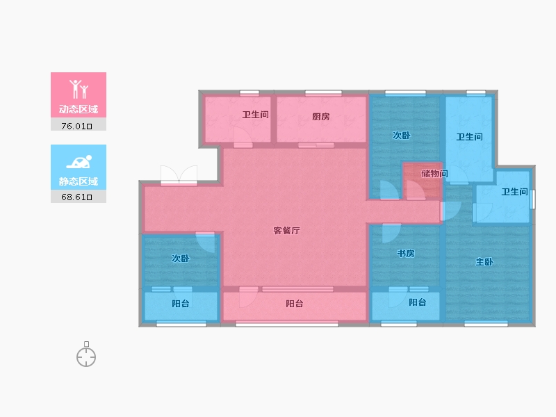 辽宁省-沈阳市-融创昆仑江山府-128.00-户型库-动静分区