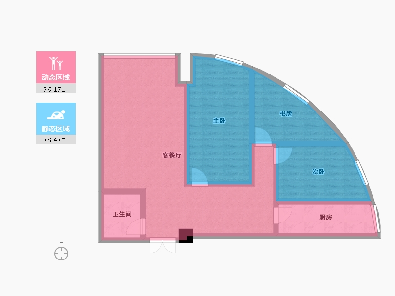 陕西省-商洛市-丰泽园小区-130.00-户型库-动静分区