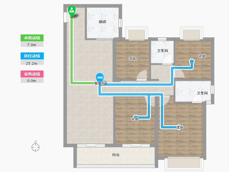 湖北省-武汉市-德信阳光城江宸-101.56-户型库-动静线