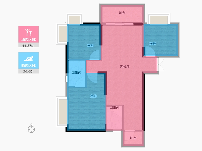 广西壮族自治区-南宁市-振宁星光广场-72.81-户型库-动静分区