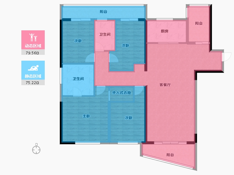 湖南省-长沙市-珠江颐德公馆-139.77-户型库-动静分区