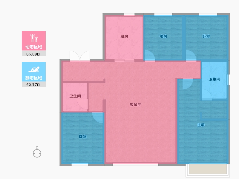 辽宁省-沈阳市-龙湖·云颂-114.61-户型库-动静分区