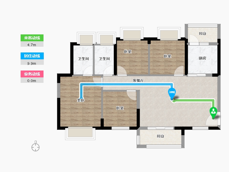 湖南省-长沙市-振业城-91.86-户型库-动静线