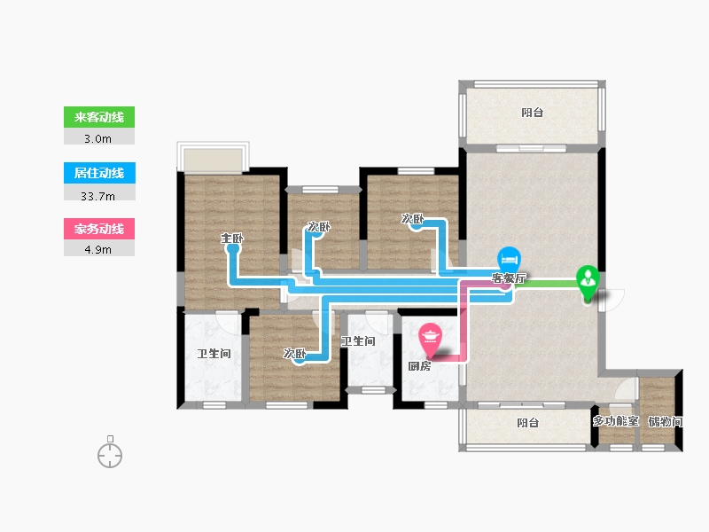 湖南省-长沙市-长房云时代-117.00-户型库-动静线