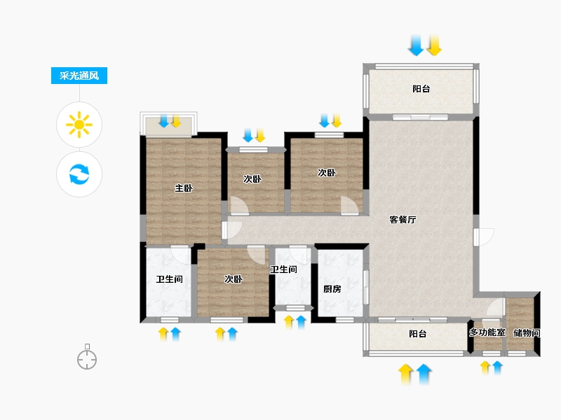 湖南省-长沙市-长房云时代-117.00-户型库-采光通风