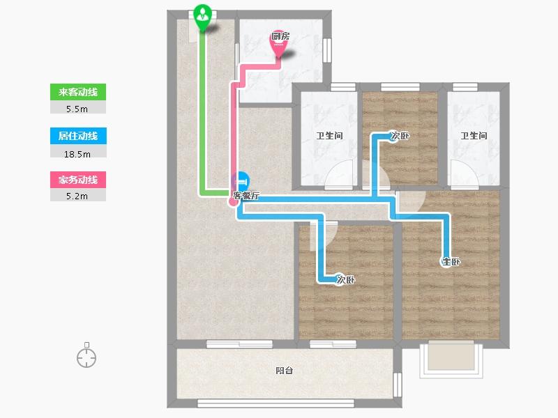 湖北省-武汉市-招商·武汉城建未来中心-76.67-户型库-动静线