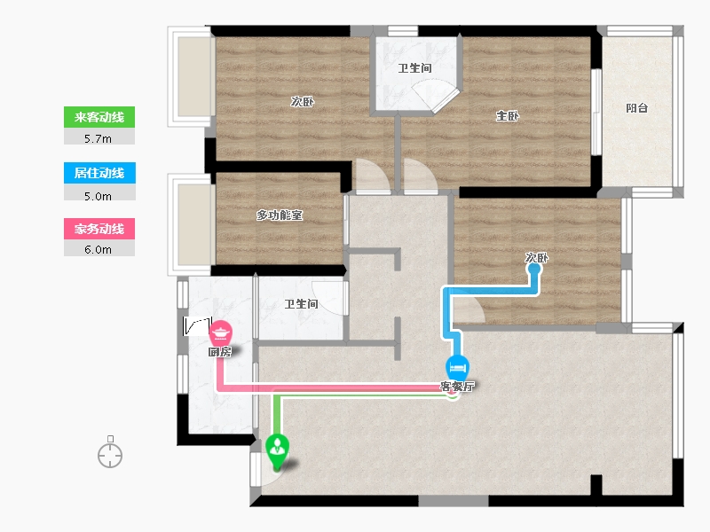 福建省-福州市-福清华润中央公园-105.00-户型库-动静线