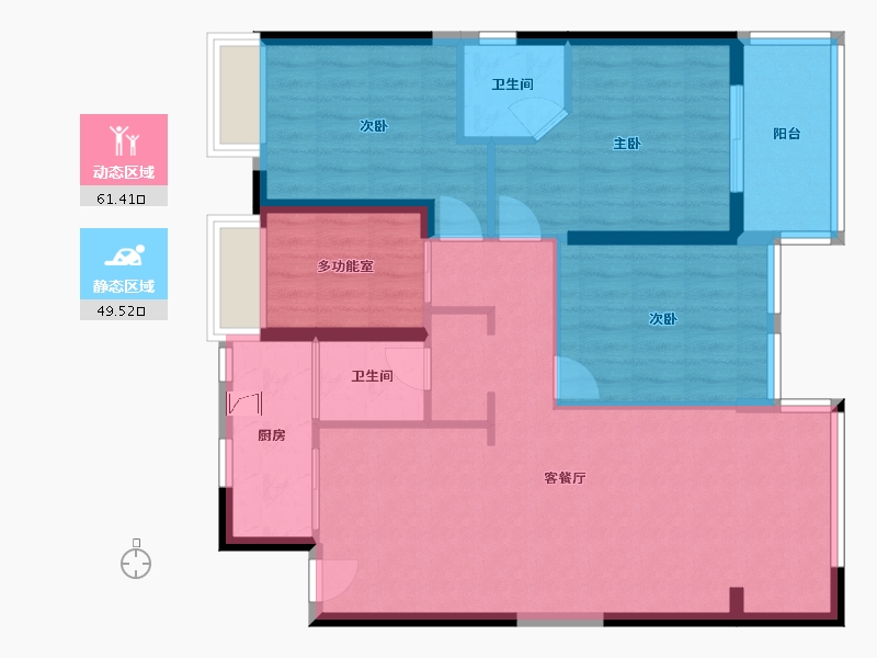 福建省-福州市-福清华润中央公园-105.00-户型库-动静分区