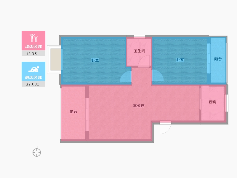 湖北省-武汉市-前川欣城-68.84-户型库-动静分区