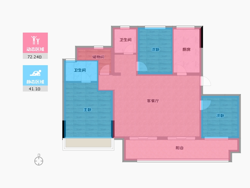 江苏省-镇江市-路劲·港欣城-101.60-户型库-动静分区