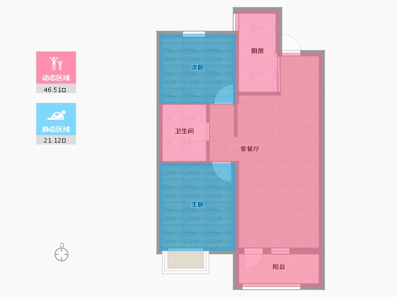 辽宁省-沈阳市-中粮·隆悦祥云-60.23-户型库-动静分区