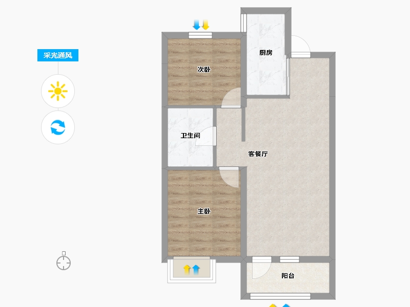 辽宁省-沈阳市-中粮·隆悦祥云-60.23-户型库-采光通风