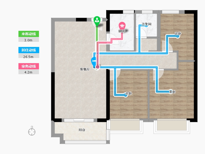 湖南省-长沙市-星城春晓-75.23-户型库-动静线