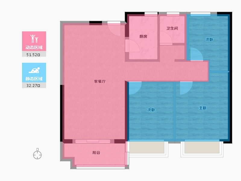 湖南省-长沙市-星城春晓-75.23-户型库-动静分区