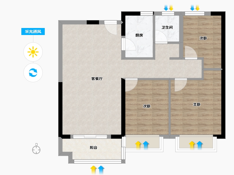 湖南省-长沙市-星城春晓-75.23-户型库-采光通风