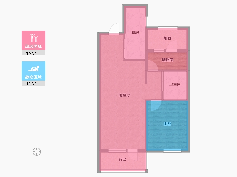 辽宁省-沈阳市-华润置地御华府-63.47-户型库-动静分区