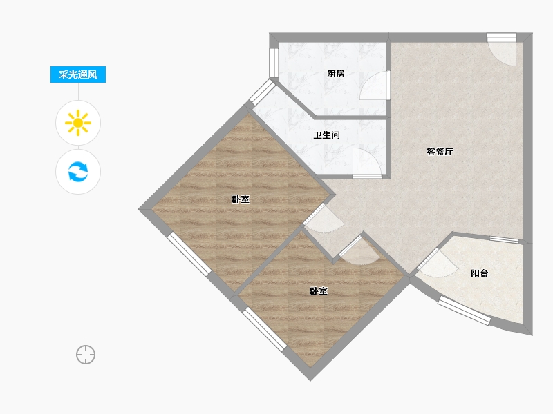 四川省-绵阳市-富乐小区-71.00-户型库-采光通风