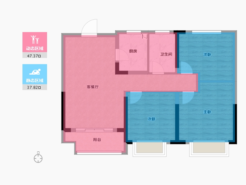 浙江省-湖州市-海伦堡星悦-76.00-户型库-动静分区