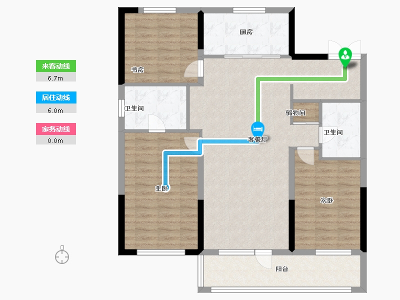 辽宁省-沈阳市-华润置地静安府-104.00-户型库-动静线